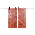 DK Series 84 in. x 84 in. 12-Panel Red Oak Painted Wood Sliding Door