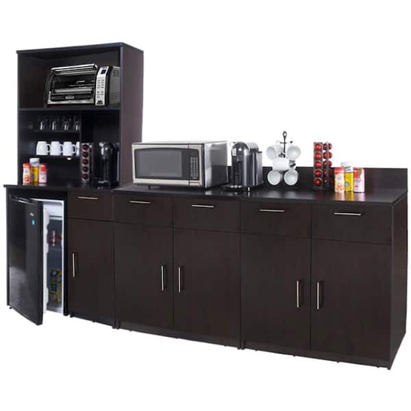 Breaktime Coffee Kitchen Espresso Sideboard with Practical Lunch Break Room Functionality with Fully Assembled Commercial Grade