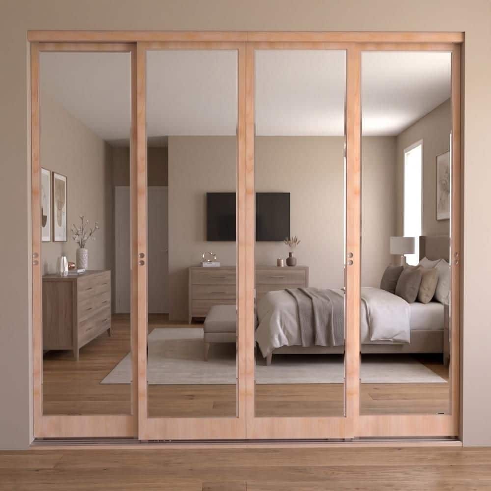 Impact Plus 120 in. x 84 in. Mir-Mel Stain Grade Maple Mirror