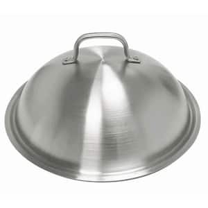 12 in. Circular Stainless Steel Insulated Pot Cover with Stainless Steel Handle