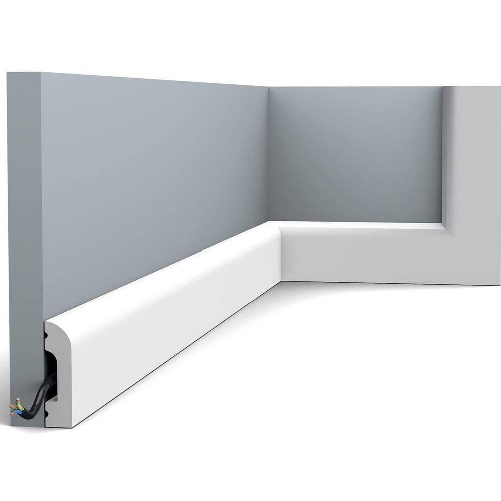 2-inch White High Impact Polystyrene Baseboard Moulding Set