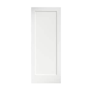 32 in. x 80 in. x 1-3/8 in. Shaker White Primed 1-Panel Solid Core Wood Interior Slab Door