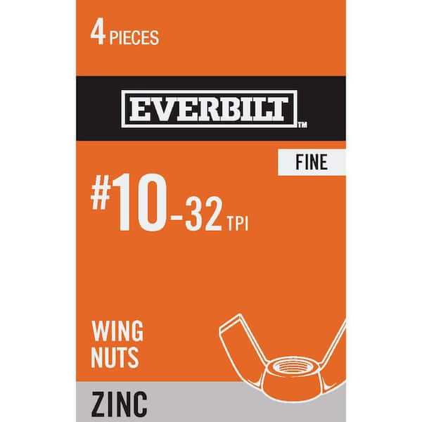 Everbilt #10-32 Zinc Plated Wing Nut (4-Pack)