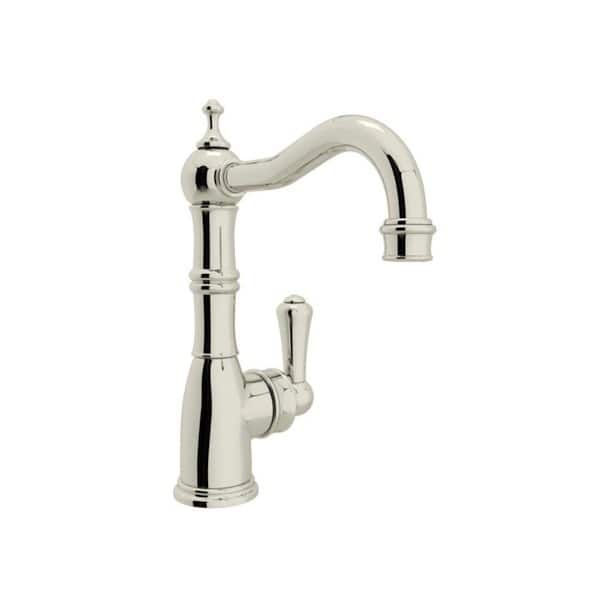 Edwardian Era Single-Handle Bar Faucet in Polished Nickel