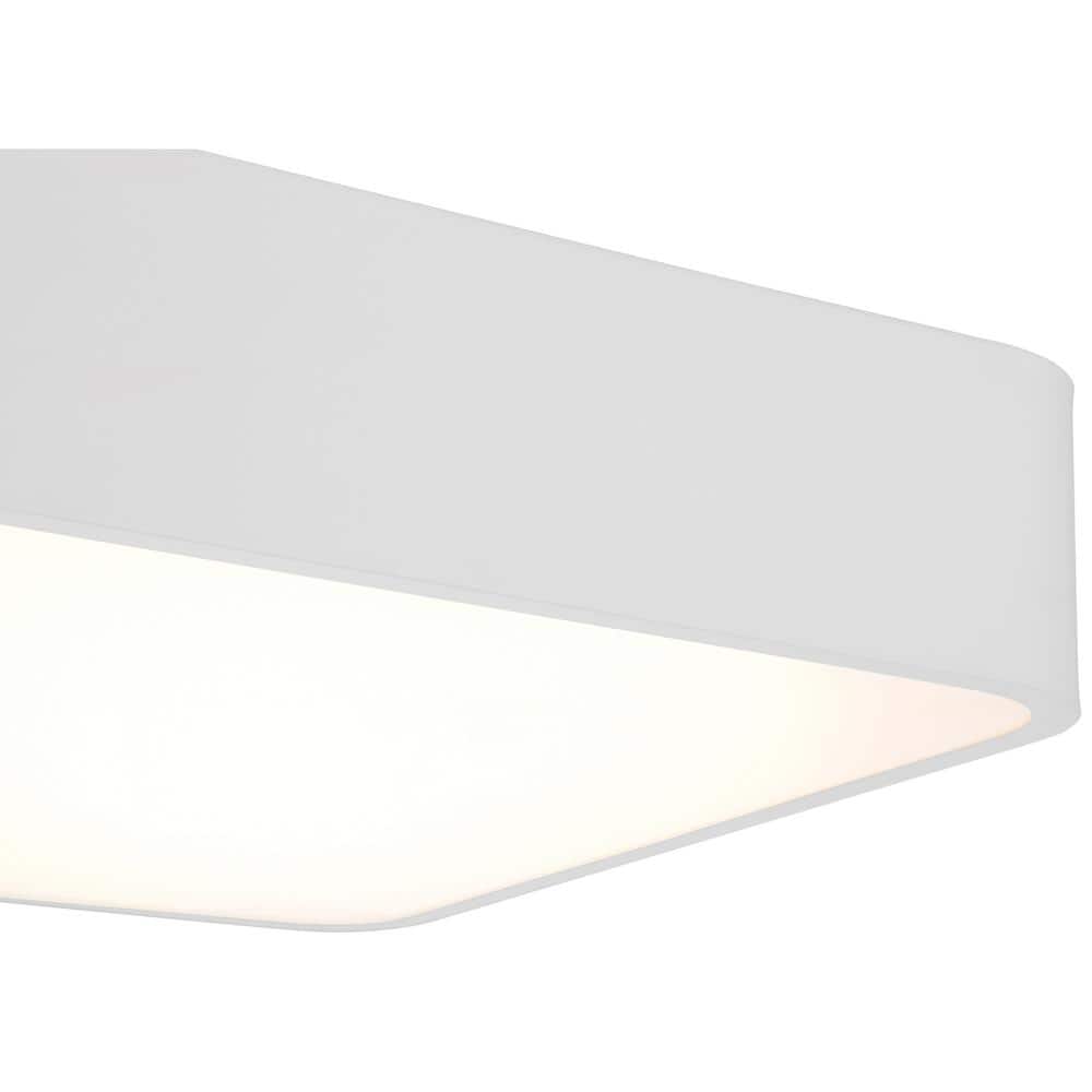 Granada Sleek White Glass 12" LED Flush Mount Ceiling Light