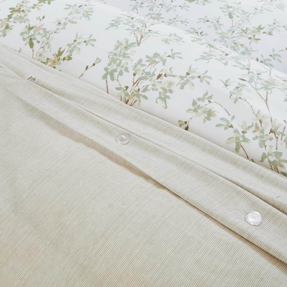 Lindy Green Cotton Twin Duvet Cover Set with Shams