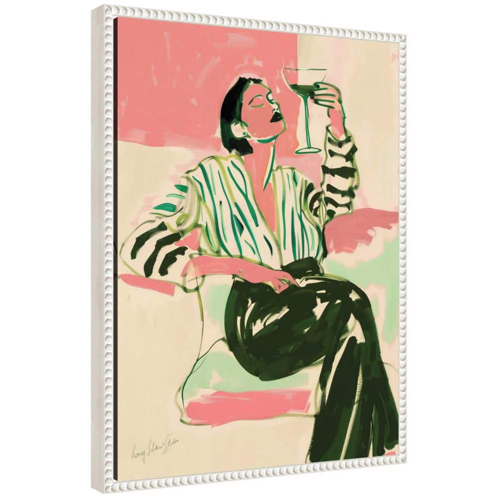 "Sylvie ""Fashion Woman Drinking Martini"" by Honey Island Studio People Framed Art Print 24 in. x 18 in." price history on PriceWatchPro