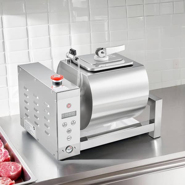 Meat Tumbler Marinator, 10 L Vacuum Tumbler Marinating Machine with Automatic Bidirectional Rotation, Stainless Steel