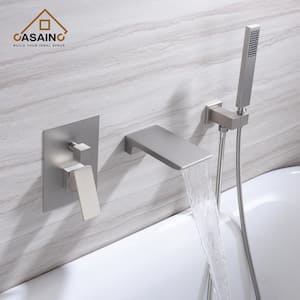 Single-Handle 1-Spray Tub and Shower Faucet in Brushed Nickel, Valve Included