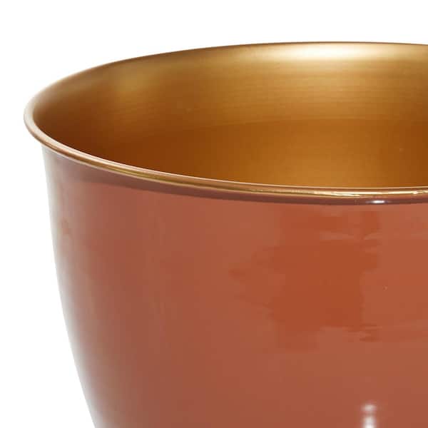 12 in. x 12 in. Orange Metal Farmhouse Planter (Set of 2)