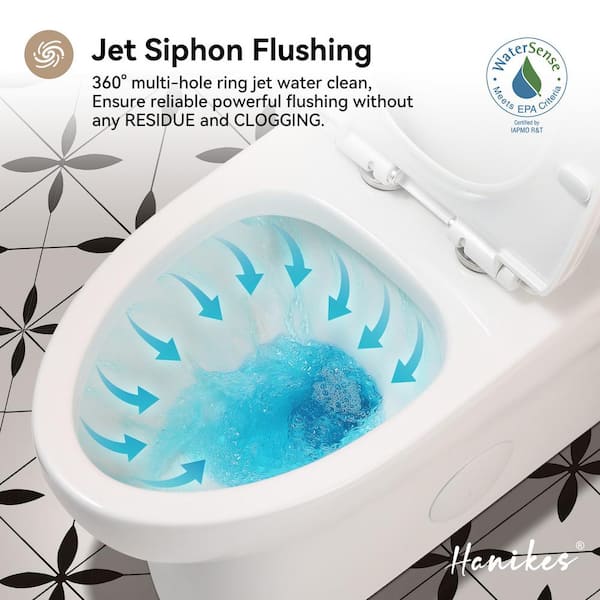 Ann　KSホワイト　Sサイズ Hanikes 1-Piece 1.28 GPF Single Flush Elongated High Efficiency