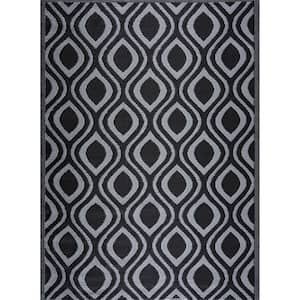 Paris Black Gray 5 ft. x 7 ft. Modern Plastic Indoor/Outdoor Area Rug  PLY-PRS-B&G-5X7 - The Home Depot