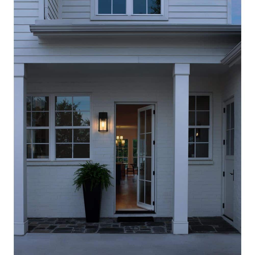 11.5 in. Black Outdoor Hardwired Wall Sconce with No Bulbs Included price history on PriceWatchPro