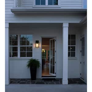 11.5 in. Black Outdoor Hardwired Wall Sconce with No Bulbs Included