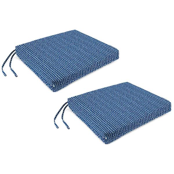 Jordan Manufacturing 19 in. W x 17 in. D x 2 in. T Rectangular Outdoor Seat Cushion in Downey Galaxy (2-Pack)