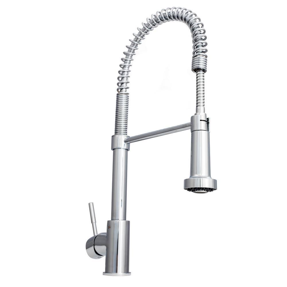 Apollo Chrome Brass Kitchen Faucet with Pull-out Spray