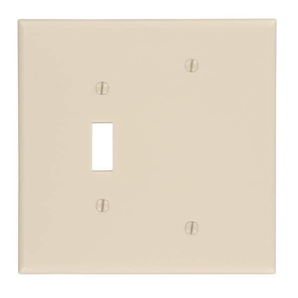 2-Gang Ivory 2 Duplex Outlet/Receptacle Plastic Jumbo/Oversized Wall Plate (1-Pack) 86106