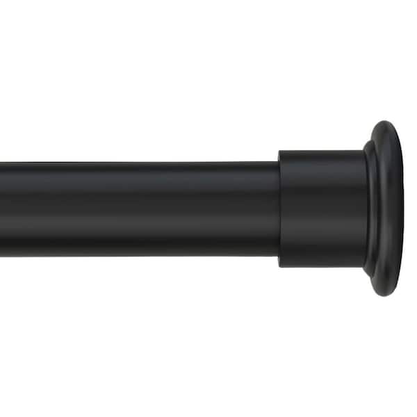 42-83 in. Heavy Duty Non-Slip Adjustable Tension Shower Curtain Rod for Bathroom Window in Black