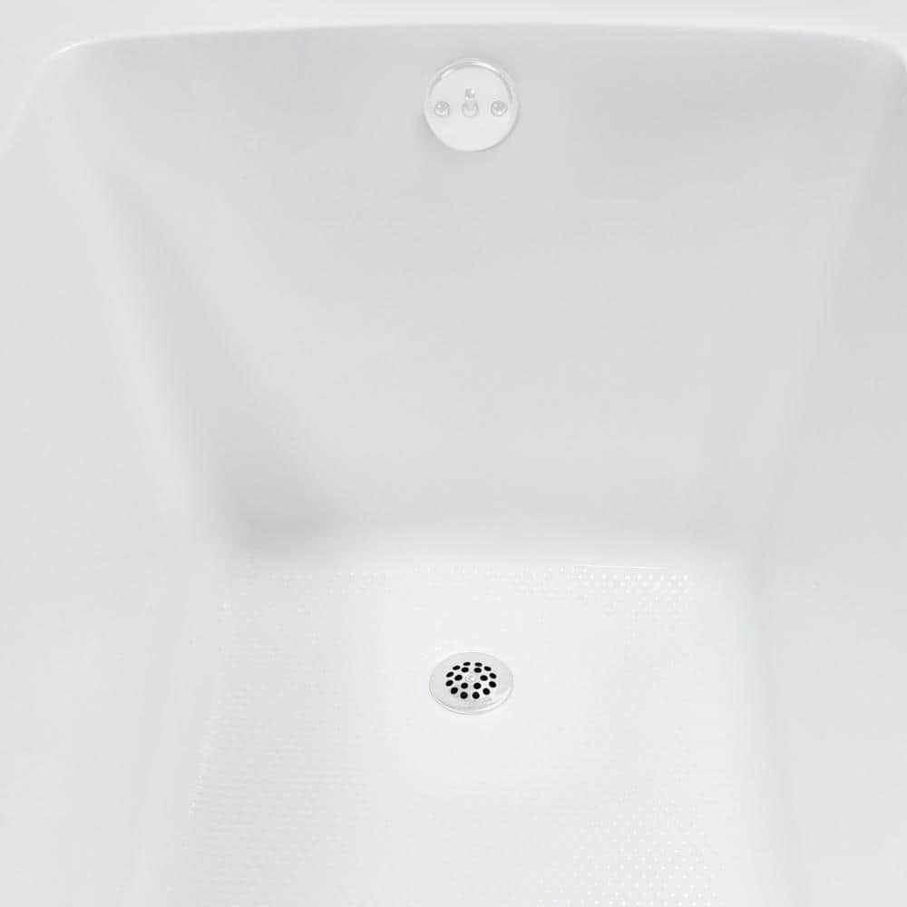66" x 34" Glossy White Acrylic Soaking Drop-In Bathtub