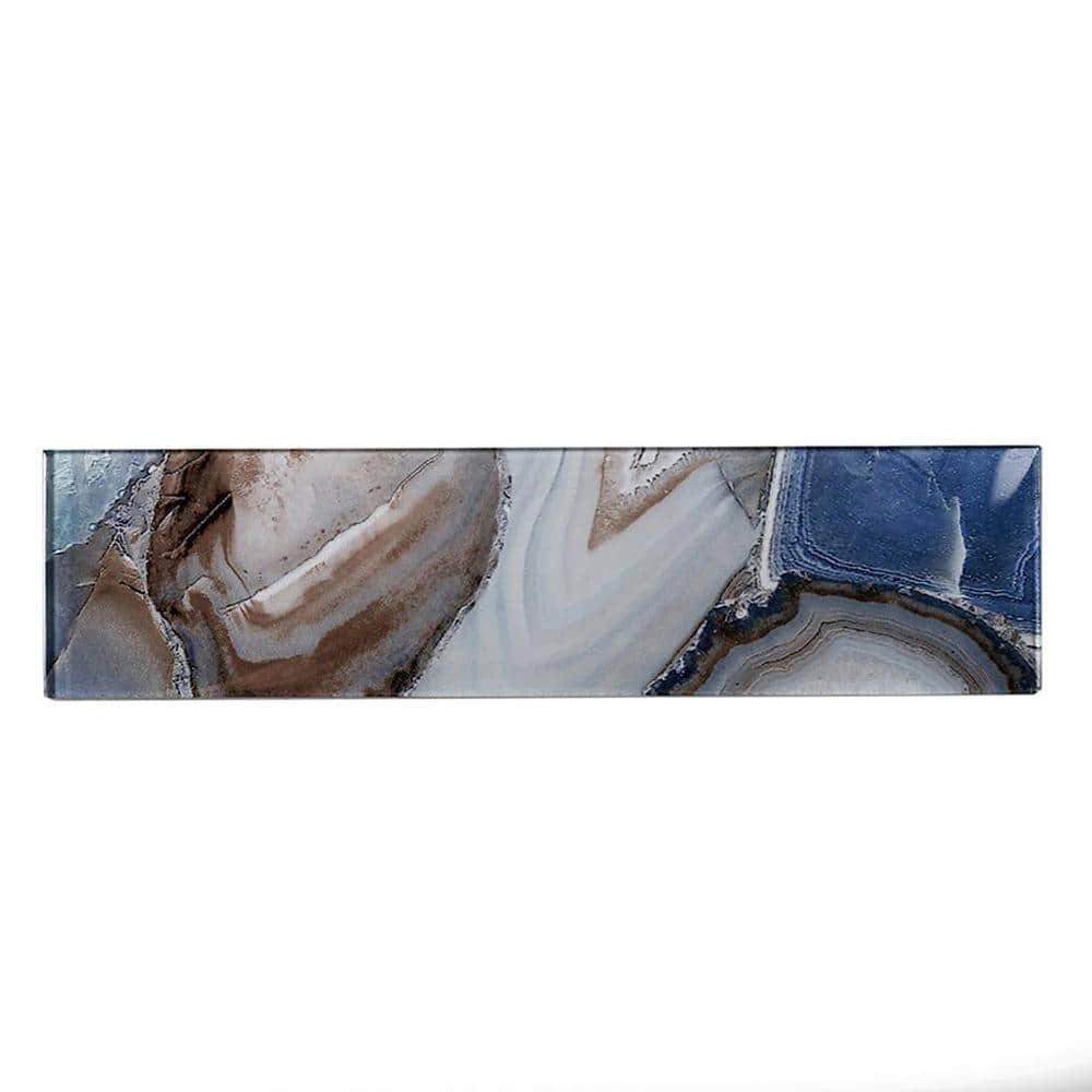 Carnelian 3" x 12" Glossy Sea Blue Glass Subway Tile