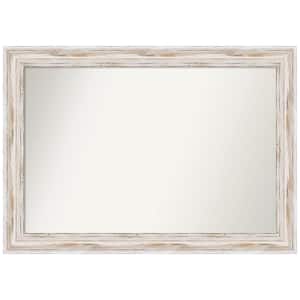 Alexandria White Wash 41 in. W x 29 in. H Non-Beveled Wood Bathroom Wall Mirror in White