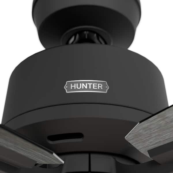 Hunter - Gatlinburg 44 in. Indoor Matte Black Ceiling Fan with Light Kit and Remote Included