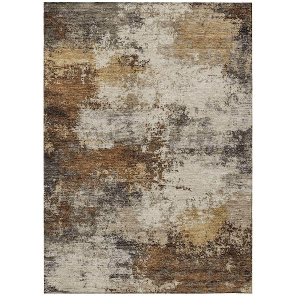 Chantille Machine Washable Indoor/Outdoor Abstract ACN2064 Brown 9 ft. x 12 ft. Area Rug