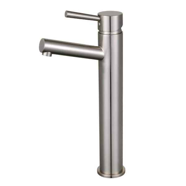 Kingston Brass Concord Single Hole Single-Handle Vessel Bathroom Faucet in Brushed Nickel