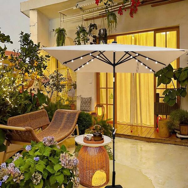 half tan patio umbrella Tilt | Auto-Tilt, Fade-Proof, Wind Resistant | Commercial Grade | Sunbrella Heather engineered for long CASTLECREEK 8' Half Round Patio