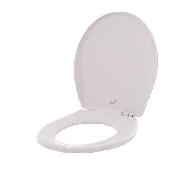 BEMIS Just-Lift Round Closed Front Toilet Seat in White