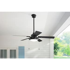 Baxley Point 54 in. Integrated LED Indoor/Outdoor Matte Black Ceiling Fan with Light