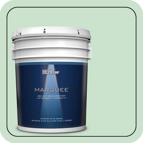 BEHR MARQUEE 5 gal. #M410-2 Wishful Green Satin Enamel Interior Paint & Primer