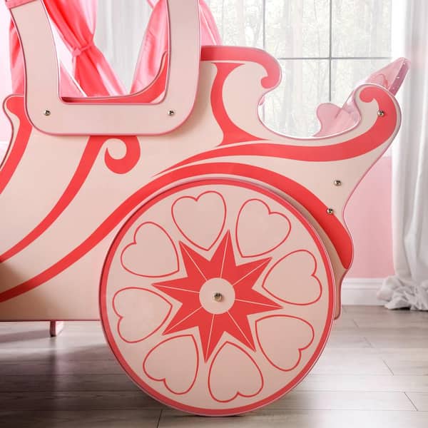 Furniture of America Colono Pink Twin Princess Carriage Composite