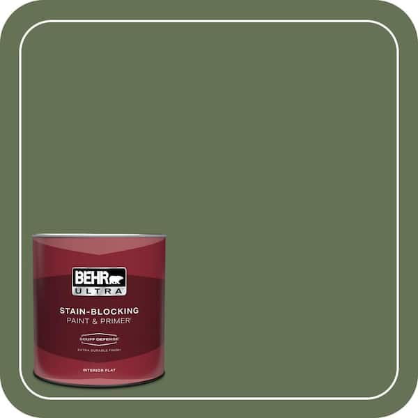 BEHR ULTRA 1 qt. #PMD-46 French Tarragon Extra Durable Flat Interior Paint & Primer