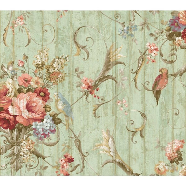 York Wallcoverings Parrots With Floral Paper Pre-Pasted Strippable Wallpaper Roll (Covers 60.75 Sq. Ft.)