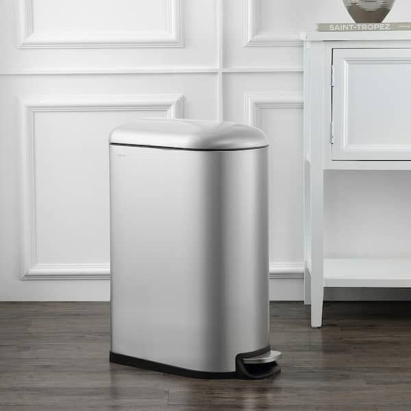 Roland Mini 2.6 Gal. Chrome Step-Open Trash Can