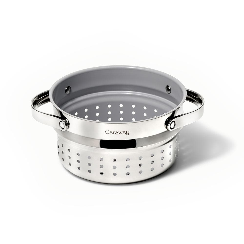 Caraway Silver Nonstick Stainless Steel Steamer with Handles