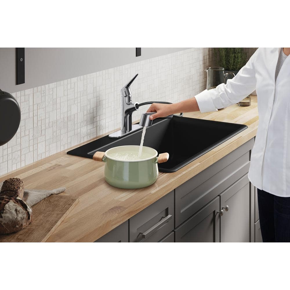 Polished Chrome Single-Handle Pull-Out Kitchen Faucet