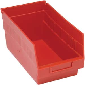 Store-More 6 in. Shelf 8 Qt. Storage Tote in Red (30-Pack)