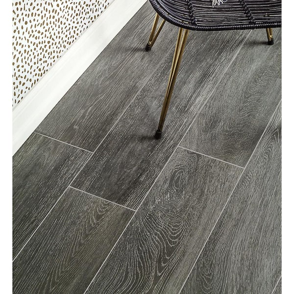 Ivy Hill Tile Helena Dark Gray 8 In X, Home Depot Wood Tile Grey