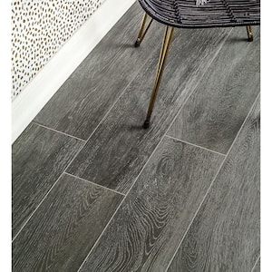Helena Dark Gray 8 in. x 45 in. 10mm Natural Wood Look Porcelain Floor and Wall Tile (5 pieces / 12.26 sq. ft. / box)