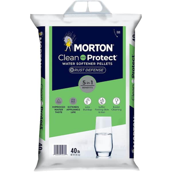 Morton Salt 40 lbs. Water Softener Salt Pellets Clean and Protect Plus Rust Defense