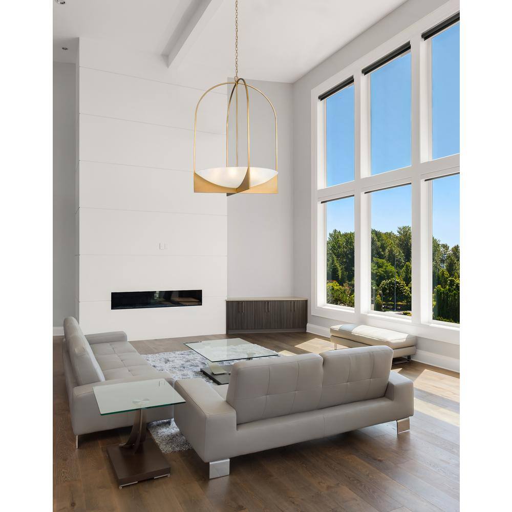 Modern Gold and Black 8-Light Steel Chandelier with Red Shades