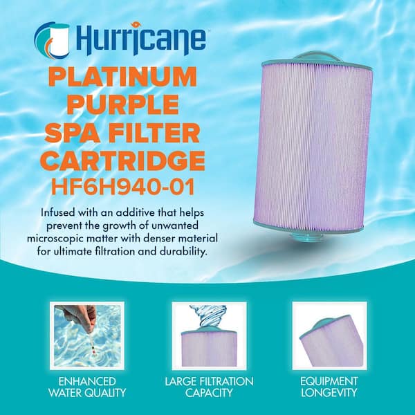 6 in. Dia Platinum Purple Spa Filter Cartridge