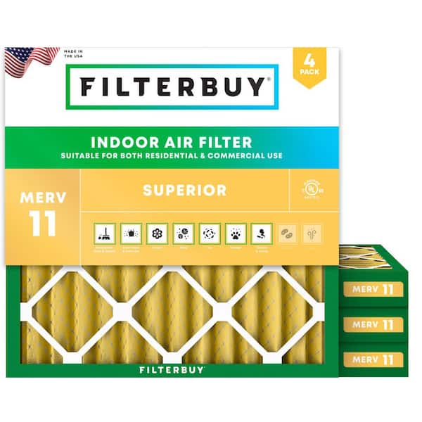 20 in. x 20 in. x 2 in. MERV 11 (FPR 7) Allergen Defense Pleated HVAC AC Furnace Air Filters Replacement (4-Pack)