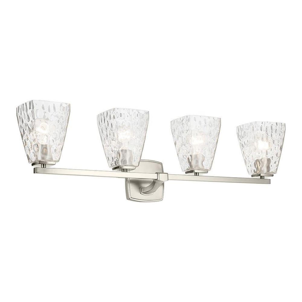 Marant 33.25 in. 4-Light Vanity Light with Clear Water Glass in Brushed Nickel price history on PriceWatchPro