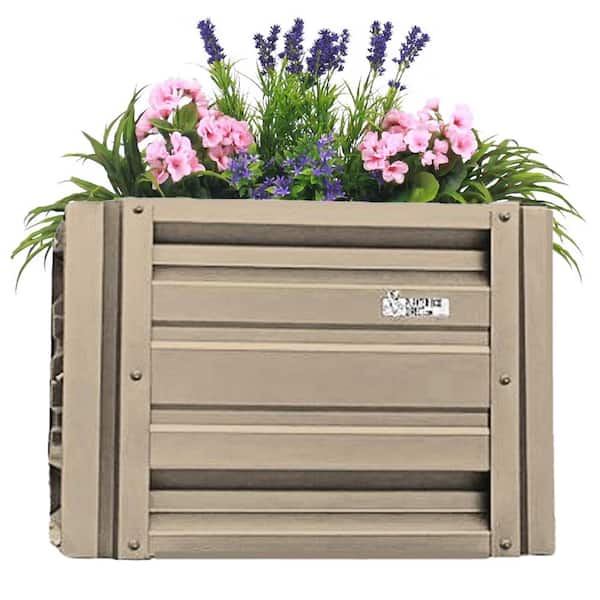 ALL METAL WORKS 24 inch by 24 inch Square Clay Metal Planter Box