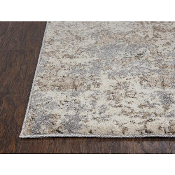 Venice Cream/Taupe 5 ft. 3 in. x 7 ft. 6 in. Abstract Area Rug