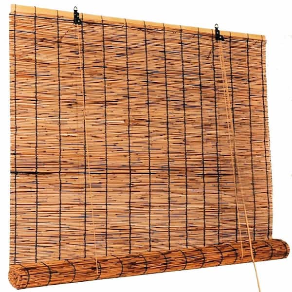 MGP 48 in. W Carbonized Reed Rolled Shade RC-48C - The Home Depot