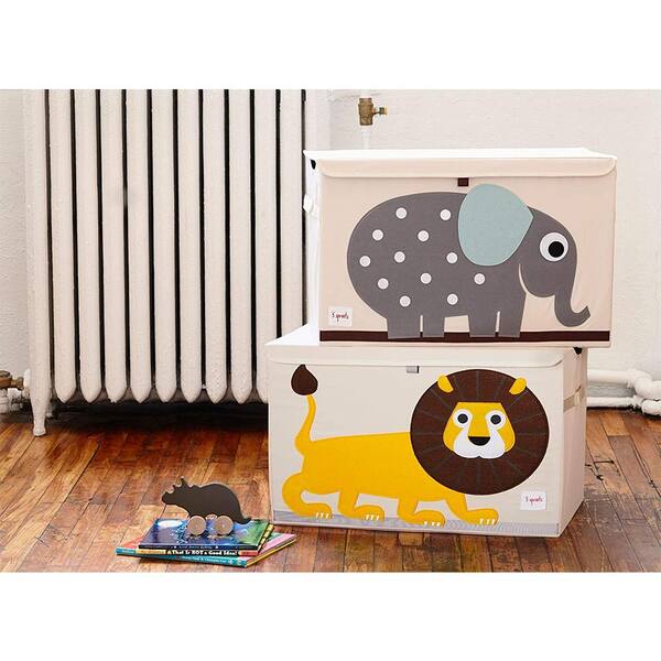 Dinosaur Theme Collapsible Toy Storage Box Lightweight Play Mat in Brown 